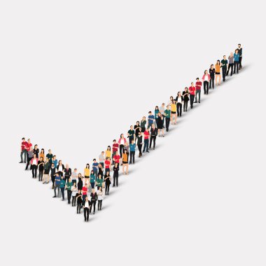 Grup insanlar form onay işareti