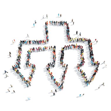 insanlar şekli ok çizgi film