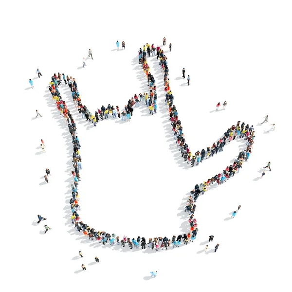 People shape  hand cartoon — Stock Photo, Image