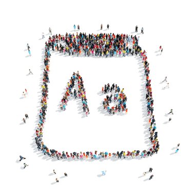 Grup insanlar şekli alfabesi