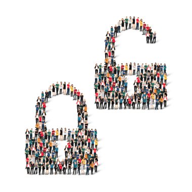 insanlar şekli kilit vektör grubu