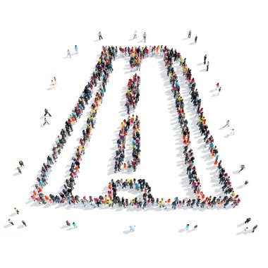 Grup insanlar yol şekil