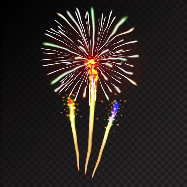 Fireworks festive  bursting sparkling vector — Stock Vector