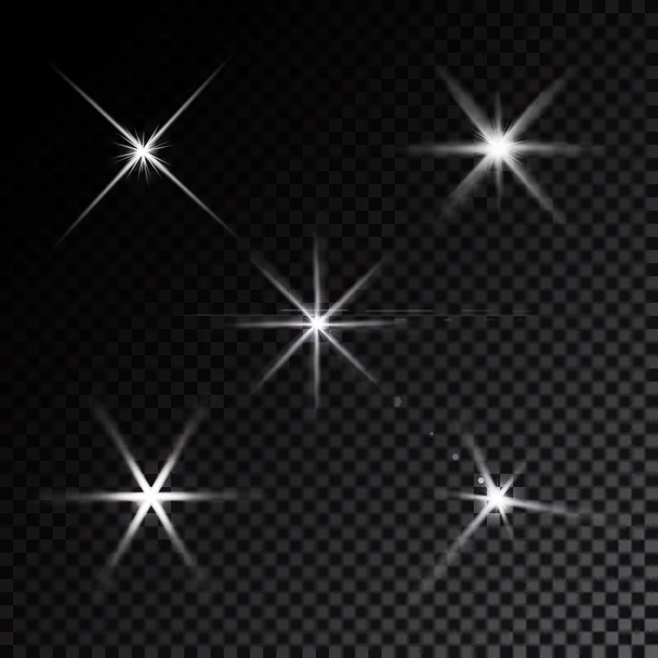 Lente destellos estrellas luces vector — Archivo Imágenes Vectoriales