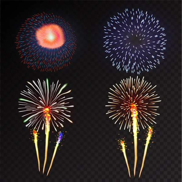 Fuochi d'artificio festivo scoppiettante vettore scintillante — Vettoriale Stock