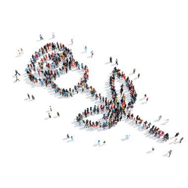 Grup insanlar gül aşk şekil