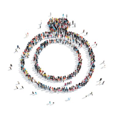 İnsanlar şekil halka Düğün