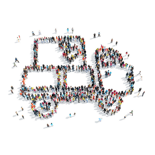 люди формируют груз погрузчика
