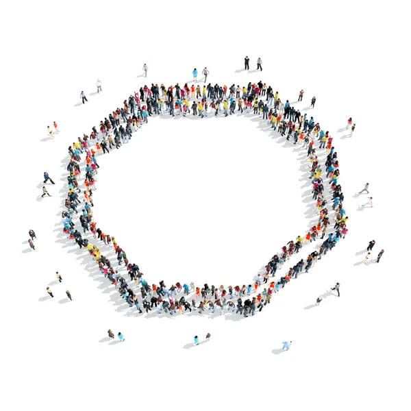 Group people  shape  frame — Stock Photo, Image