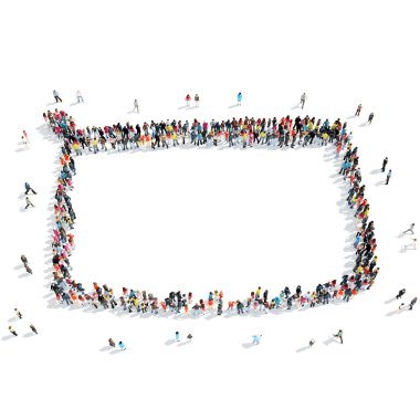 Grup insanlar çerçeve şekil