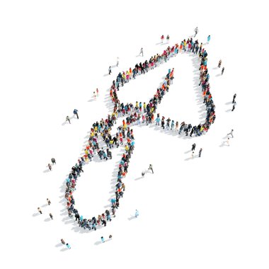 Grup insanlar şekli spatula