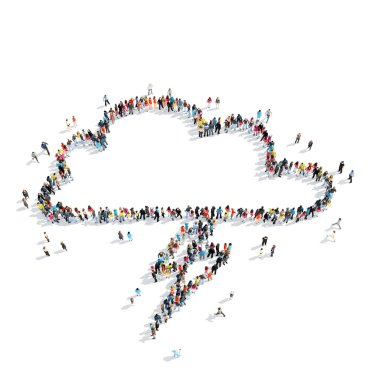 insanlar şekli bulutlar