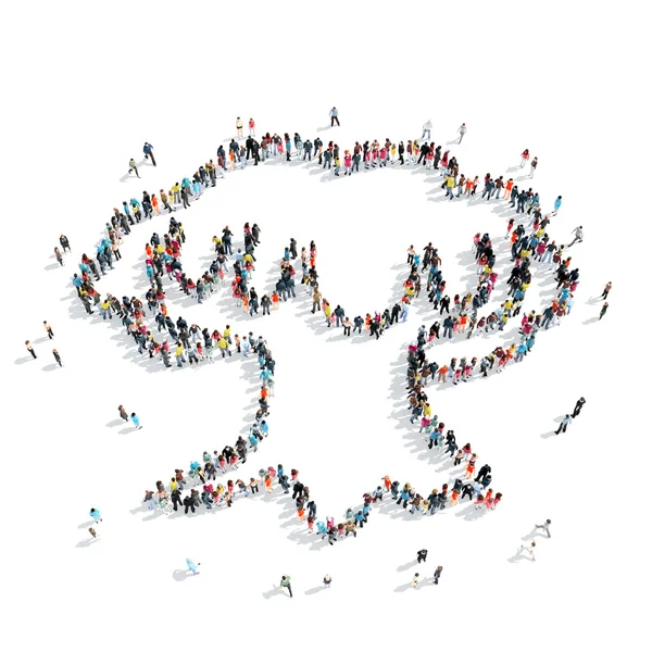 Group people  shape  tree cartoon — Stock Photo, Image