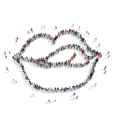 group  people  shape  lips clipart