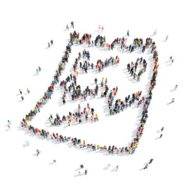 Grup insanlar şekli mektup