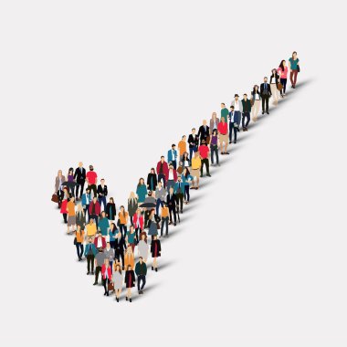 Grup insanlar form onay işareti