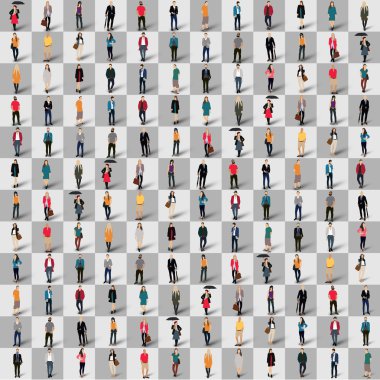 Grup insanlar şekil adam satranç