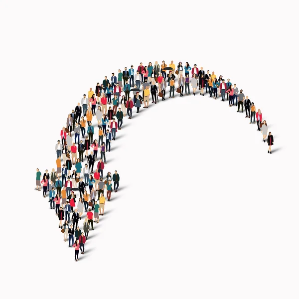 kalabalık insan şekli ok yönünü