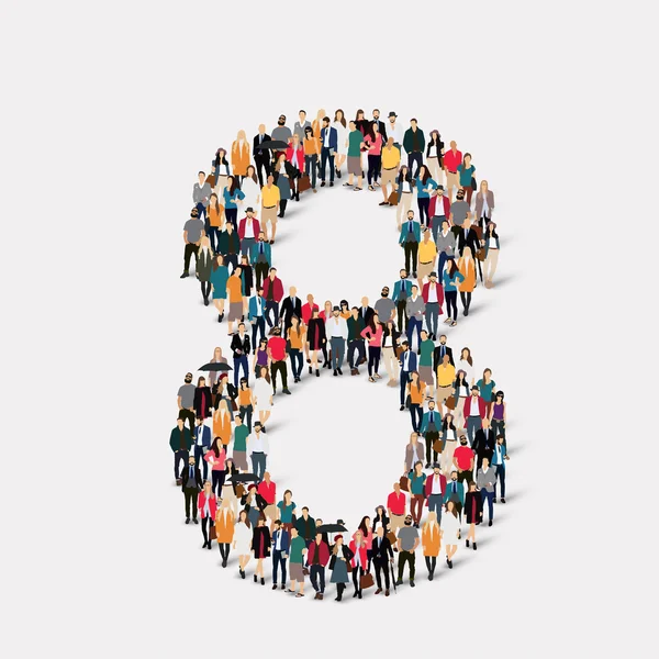 People form  number eight — Stock Vector