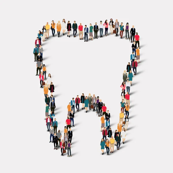 Pessoas forma dente dental —  Vetores de Stock