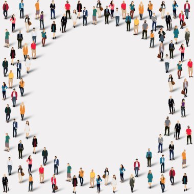 Grup insanlar şekli daire