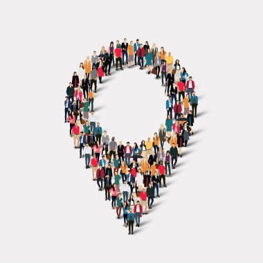 İnsanlar harita işaretçi şekli