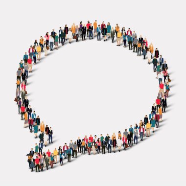 Grup insanlar sohbet kabarcıklar şekil