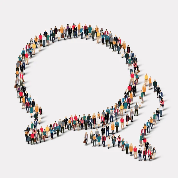 Group  people shape  chat bubbles — Stock Photo, Image