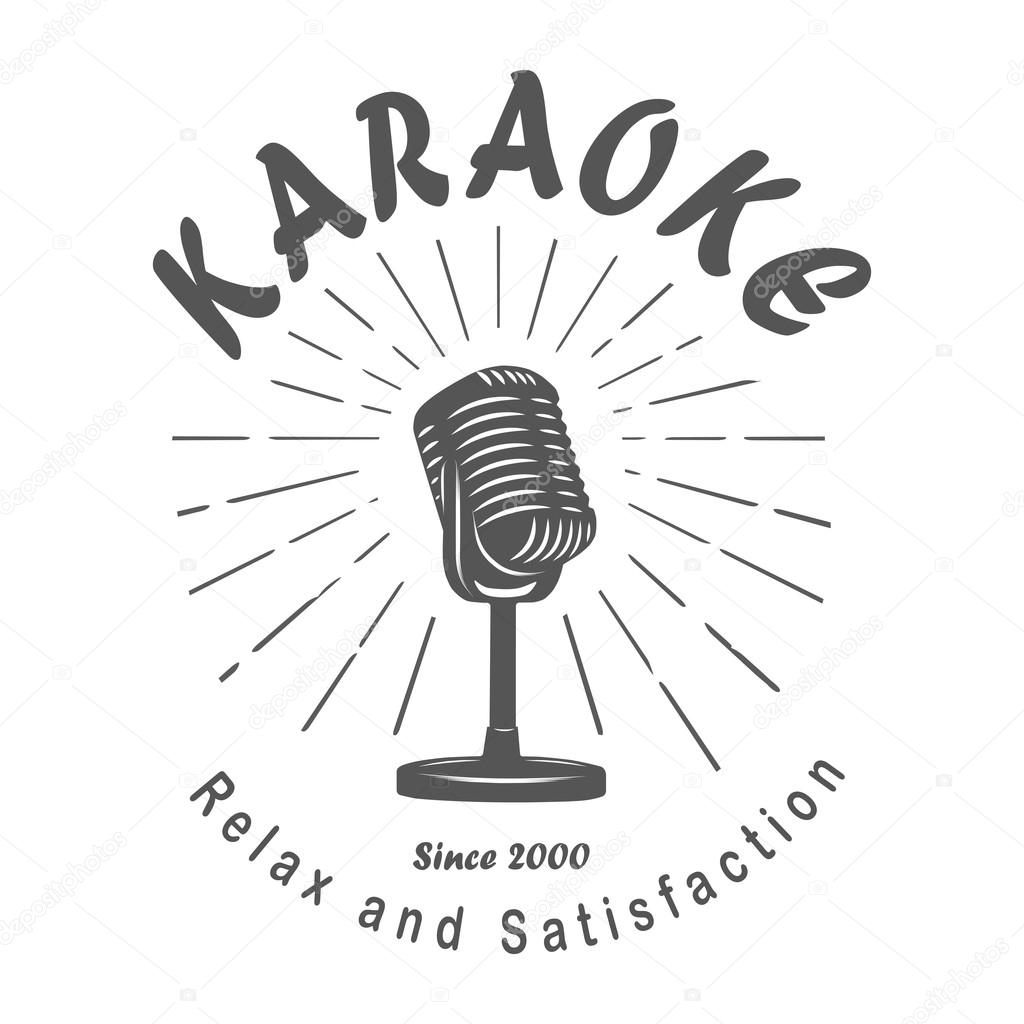 Karaoke club microphone retro song