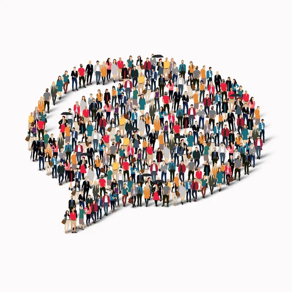 Grup insanlar sohbet kabarcıklar şekil