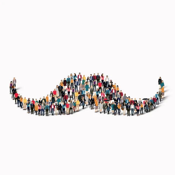 People  shape  mustache hipster — Stock Vector