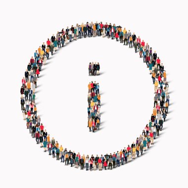 Grup insanlar bilgi işareti şekli