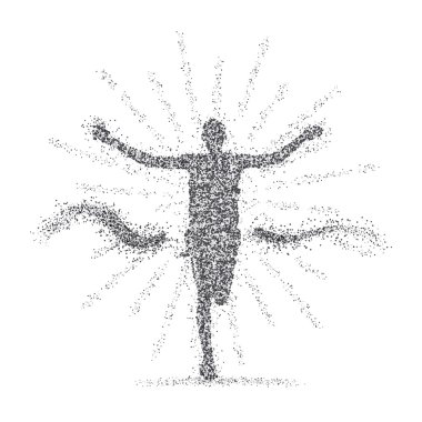 Çalışan adam sprey şampiyon kazanan