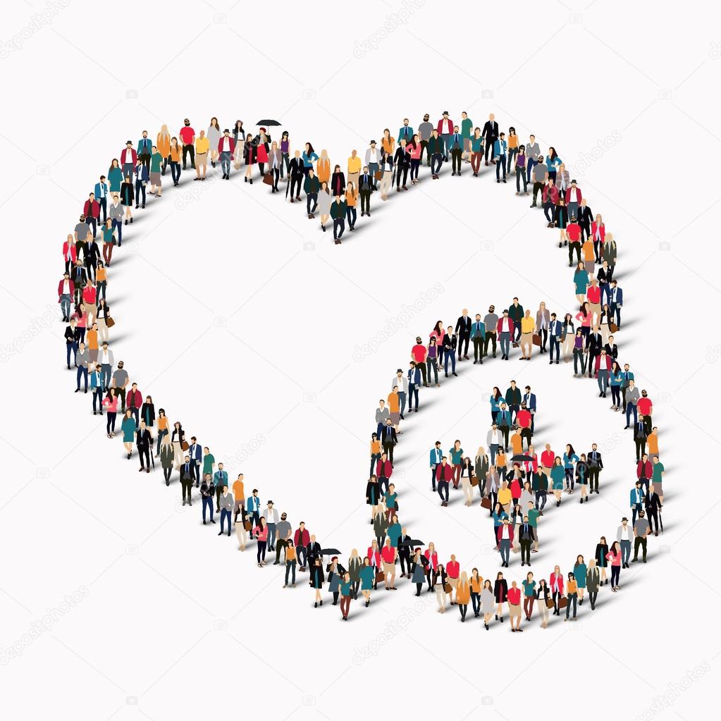 group  people  form  heart  love