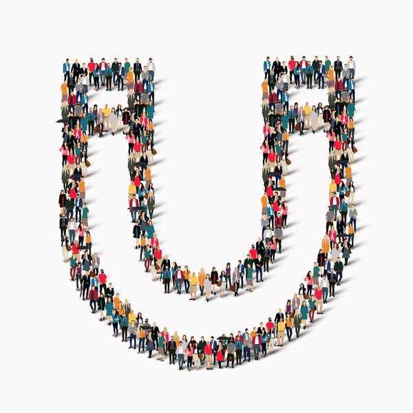 people  shape  horseshoe magnet