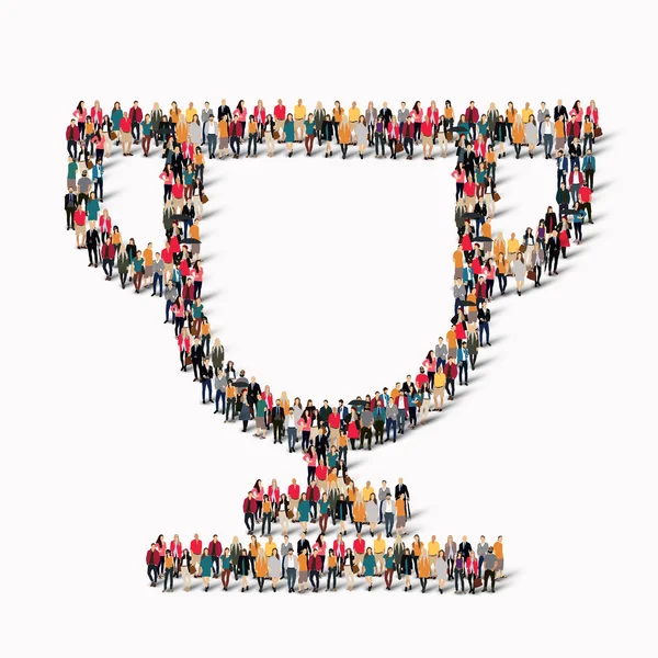 Group  people  shape  cup — Stock Photo, Image