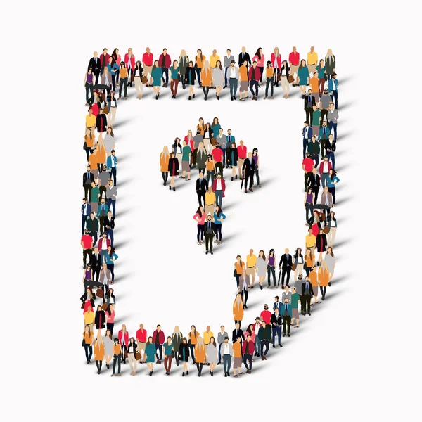 Group  people  shape  document — Stock Photo, Image