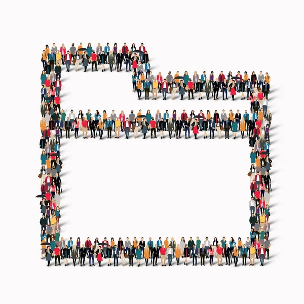 Group  people  shape  folder — Stock Photo, Image