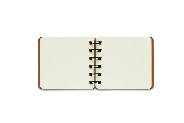 Notebook Capa Dura Marrom Com Laço Preto Abrir Uma Página — Fotografia de Stock