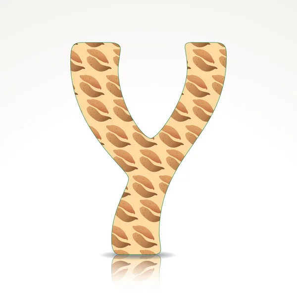 The letter Y of the alphabet made of Yam — Stock Vector