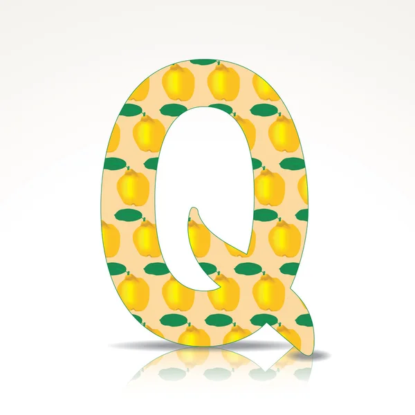 A letra Q do alfabeto feito de marmelo — Vetor de Stock