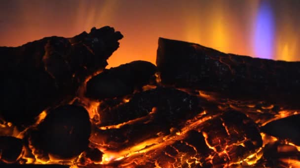 Close up of burning fire. — Stock Video