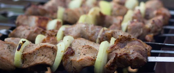 Shish kebab sur les brochettes — Photo