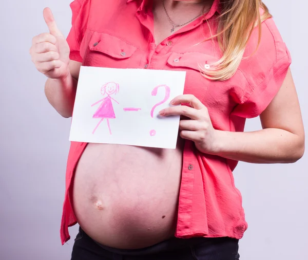 Close up of a cute pregnant belly — Stock Photo, Image