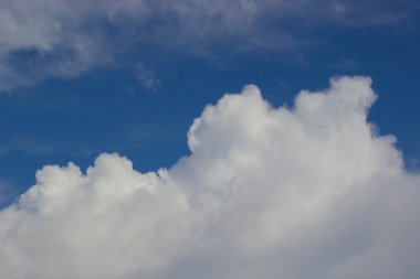 Bulutlarla dolu mavi gökyüzü. tops dondurma