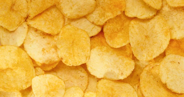 Fechar Batatas Fritas Vista Superior Fundo — Fotografia de Stock