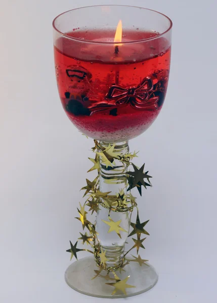 Red christmas candle — Stock Photo, Image