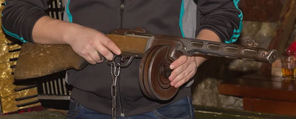 Men with the Thompson Sub machine Gun — Stock Photo, Image