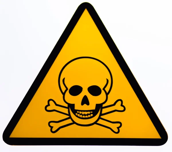 Skull and bones warning sign — Stock Photo, Image