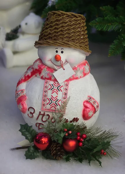 Weihnachtsdekoration, Schneemann frohes neues Jahr — Stockfoto